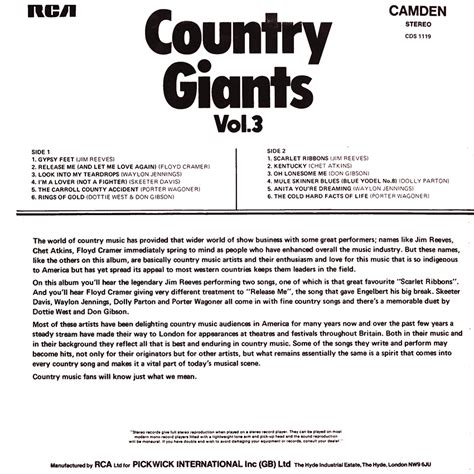 Country Giants Vol. 3 - Cover Heaven