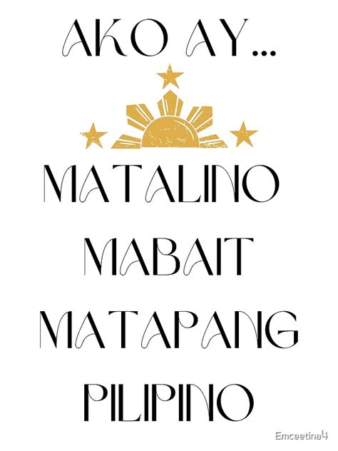 "AKO AY... PILIPINO BLACK WHITE" Art Print by Emceetina4 | Redbubble