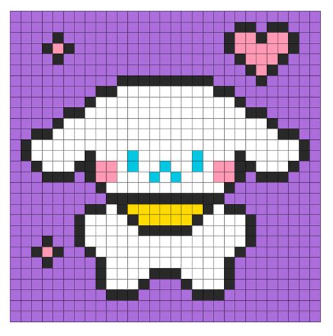 Sanrio Cinnamonroll 2D Pixel Art Pix Brix 29x29 Medium Palette Perler Bead Patterns, Beading ...