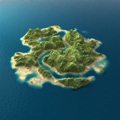 3d realistic tropical island