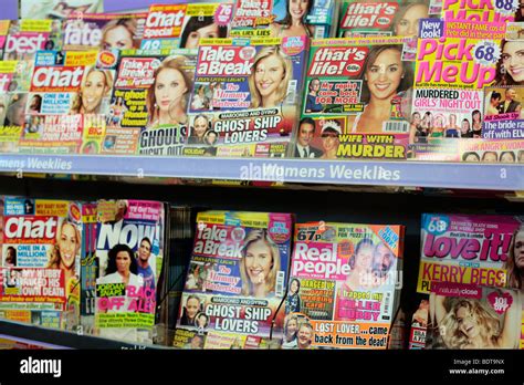 Celebrity gossip / real life magazines on sale in Tesco Stock Photo - Alamy