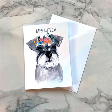 Schnauzer Birthday Card – Pippa & Paper