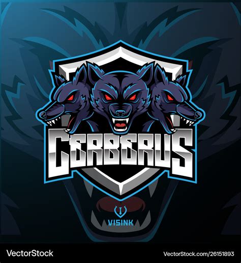 Three headed cerberus mascot logo design Vector Image