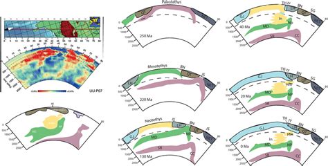 Interpreted models of the subducted slabs since 250 Ma and their ...