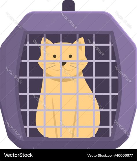 Food cat cage icon cartoon pet carrier Royalty Free Vector