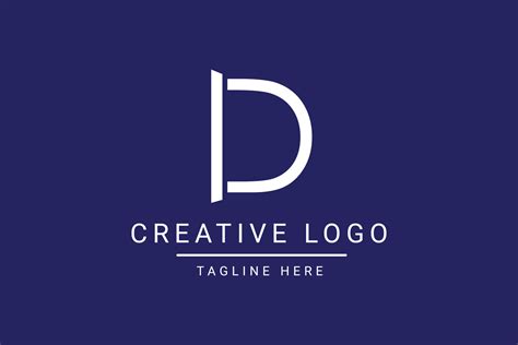 Modern creative letter D vector logo design. Minimalist flat line logo ...