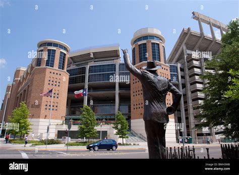 Darrell K Royal longhorn football stadium with longhorn band statue at University of Texas at ...