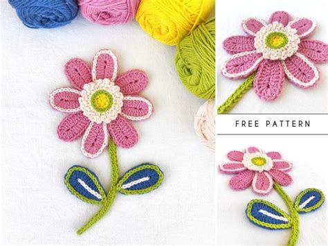 How to Crochet Flower Applique | Free Beginner-Friendly Pattern