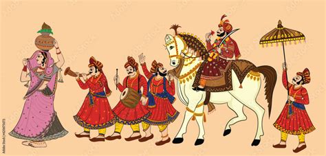 Indian Wedding Baraat Clipart