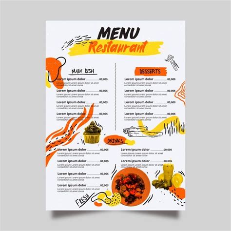 Free Vector | Spicy food and desserts restaurant menu | Restaurant menu design, Cafe menu design ...