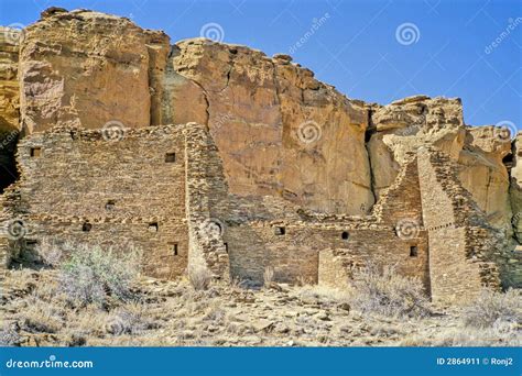 Chaco Canyon ruins 2 stock image. Image of butte, south - 2864911