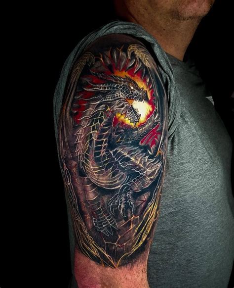 10 Best Fire Breathing Dragon Tattoo Ideas That Will Blow Your Mind! | Outsons | Men's Fashion ...