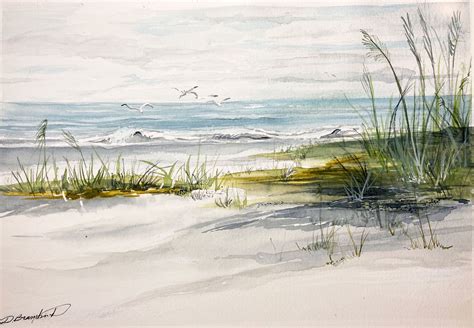 Watercolor Beach Coastal Seashore Original Painting Seaside - Etsy