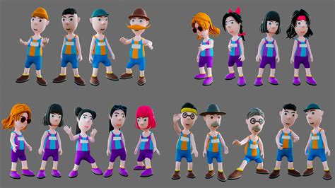 Cartoon Characters Sports Team - 3D Model by 7ka