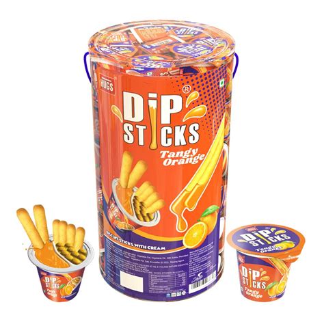 DIP STICKS ORANGE PVC 60PCS JAR - Shellz India