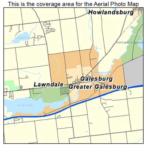 Aerial Photography Map of Greater Galesburg, MI Michigan