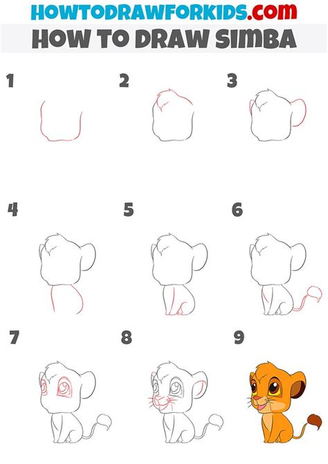 How to Draw Simba | Disney drawing tutorial, Easy cartoon drawings ...