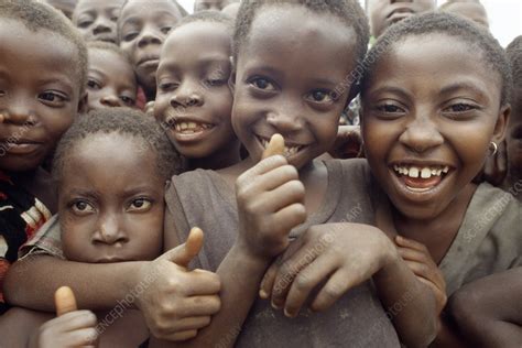 Crowd of African children - Stock Image - P910/0078 - Science Photo Library