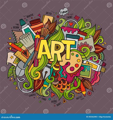 Art Hand Lettering and Doodles Elements Stock Vector - Illustration of ...