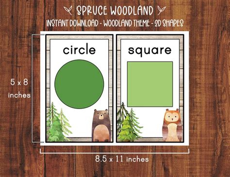 Printable Woodland Theme Classroom, Woodland Classroom Decor, 2d and 3d Shapes, Classroom Shapes ...