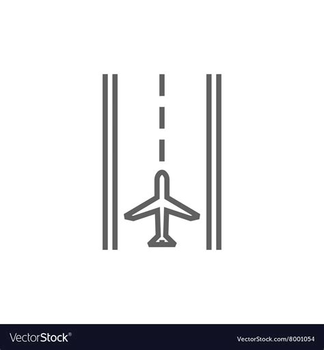 Airport runway line icon Royalty Free Vector Image