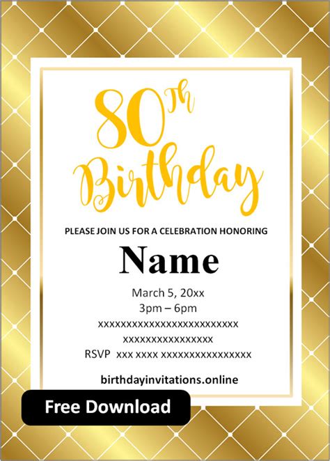 FREE Printable 70th birthday invitations Templates | Party Invitation