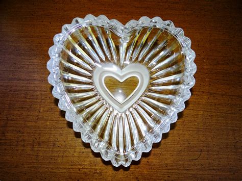 Heart Shaped Glass Candy Dish by didizines on Etsy