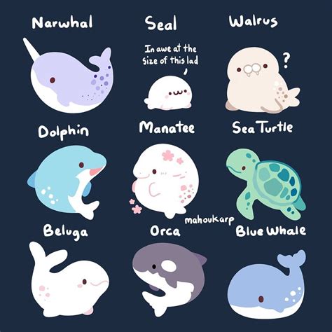 Cute Ocean Animals Drawings