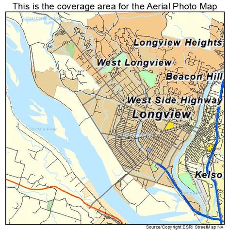 Aerial Photography Map of Longview, WA Washington