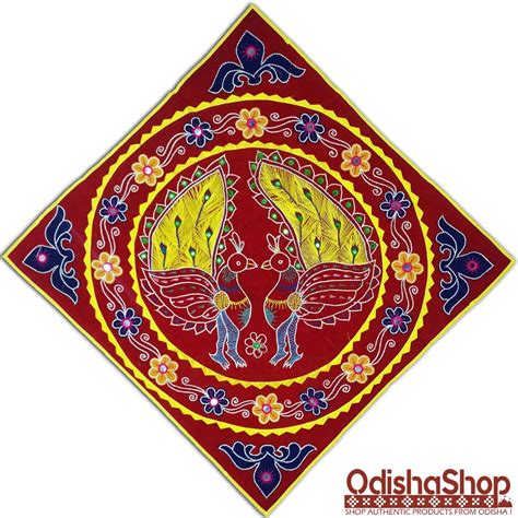 Buy Odisha Handcrafted Pipili Chandua Double Peacock Design Wall Decor