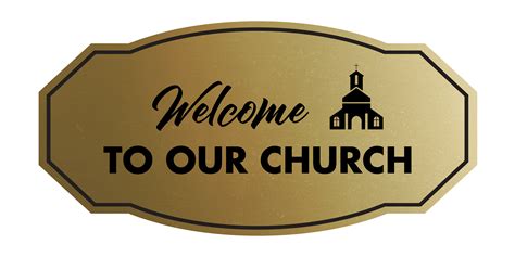 Victorian Welcome to Our Church Sign (Brushed Gold) - Medium - Walmart.com