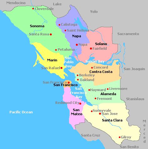 Map of California's Bay Area