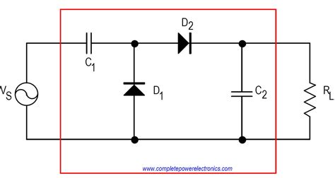 Voltage Multiplier Circuits - Half Wave Voltage Doubler Circuit