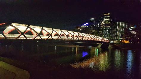 Night views of Peace Bridge Calgary Photograph by Nadia Seme - Fine Art ...