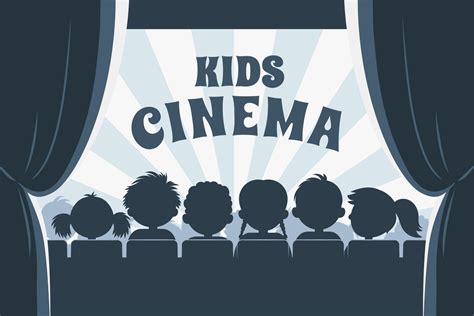 Kids cinema silhouette, children movie theater 42055709 Vector Art at ...