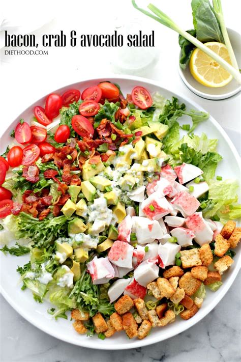 Bacon, Crab and Avocado Salad with Green Onion Yogurt Salad Dressing