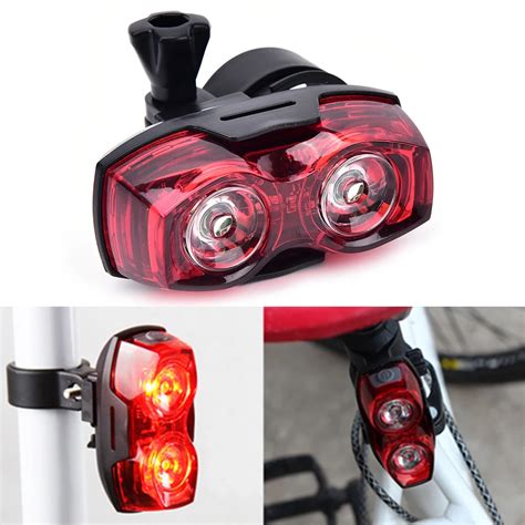 Bright Bike Bicycle Lights Cycling 2 LED 3 Mode Flashing Light Lamp ...