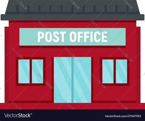 Post office building icon flat style Royalty Free Vector