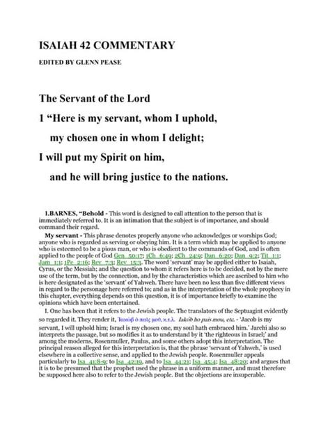 Isaiah 42 commentary | PDF