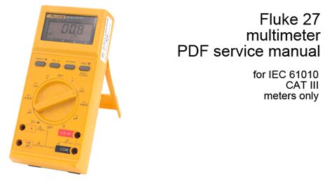 Fluke 27 multimeter service manual - english - User service manuals