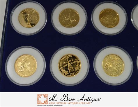 Coin Set Ten Statehood Quarter Dollars 24 Karat Gold Plated Edition ...