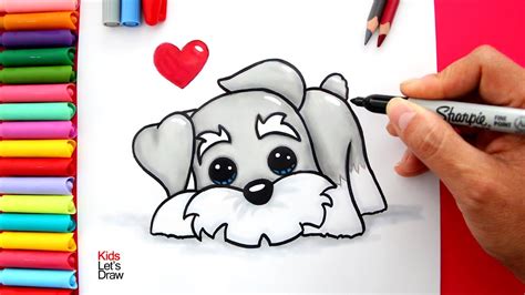 Cómo dibujar un PERRITO SCHNAUZER Kawaii