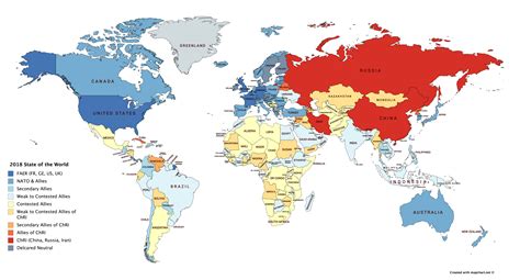 World Alliances 2018 [6460 × 3480] [OC] : r/Map_Porn