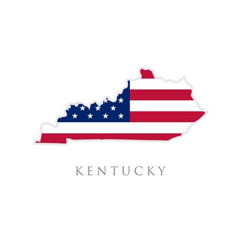 Shape of Kentucky state map with American flag. vector illustration. can use for united states ...