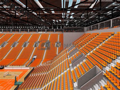 Royalty Free Image | Beautiful modern sports arena for basketball with orange seats and VIP ...