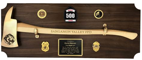 Full Size Brass Firefighter Axe Plaque