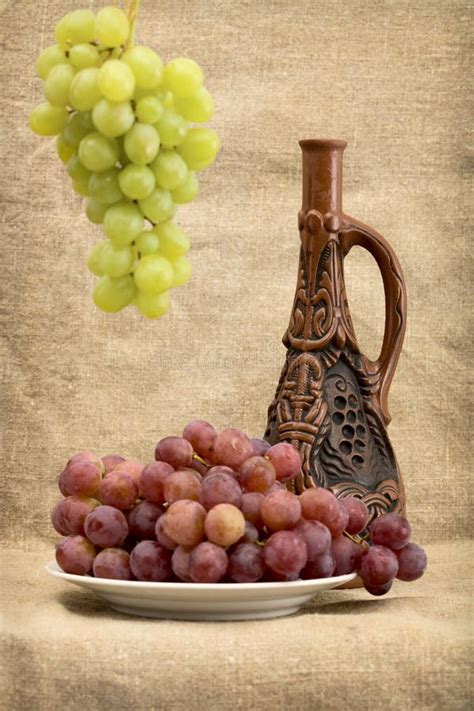 Grapes and wine in bottle stock image. Image of berry - 8485107