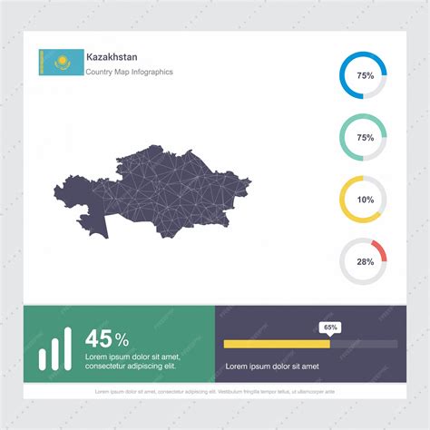 Free Vector | Kazakhstan map & flag infographics template