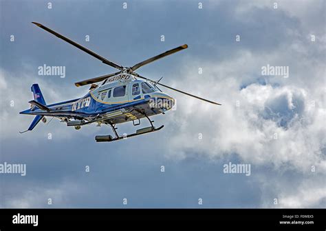 New York Police Department NYPD helicopter inflight Stock Photo - Alamy