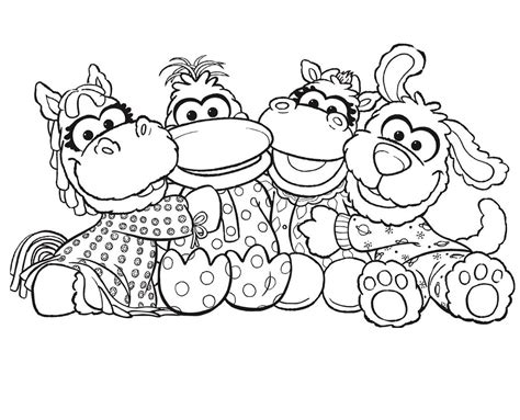 Jim Henson's Pajanimals Characters Coloring Page - Free Printable ...